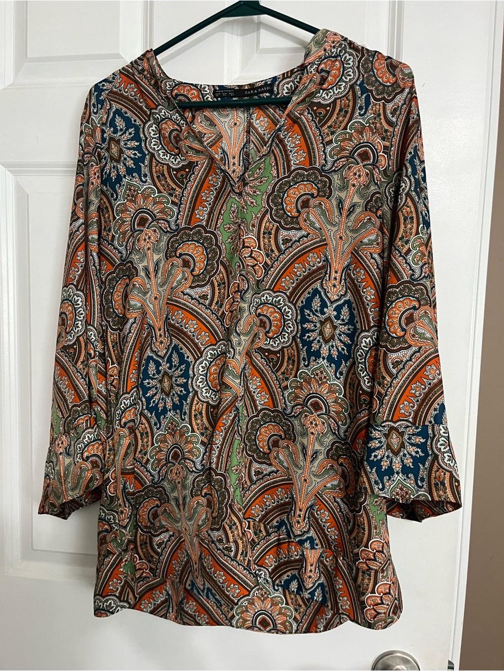 Zara Paisley Tunic in Orange, Navy & Green
